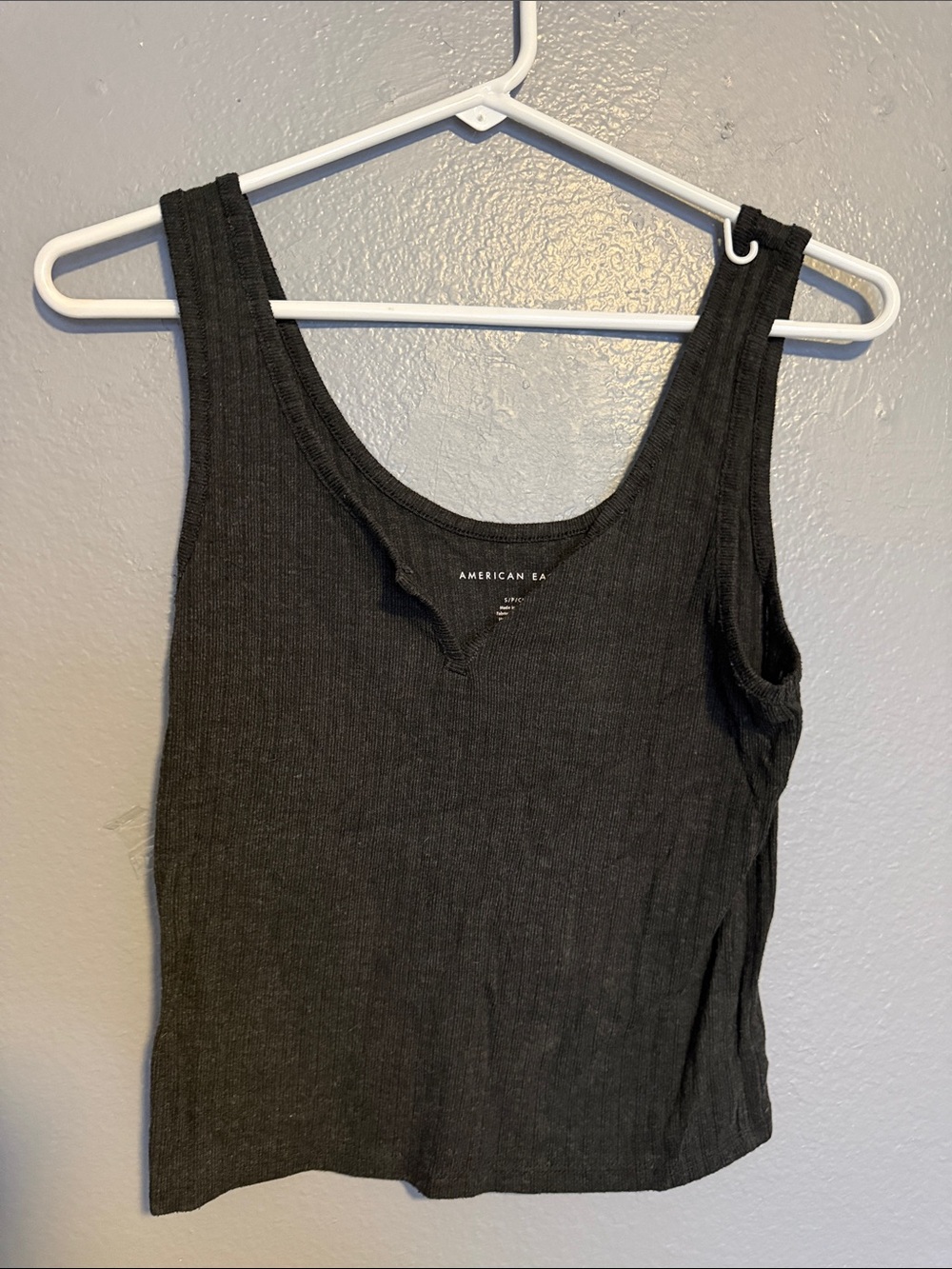 American Eagle Outfitters Black Ribbed Scoop Tank